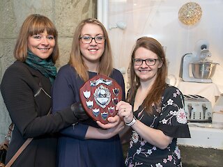 Cynthia Adamson (Chair, Living Lerwick), Elaine Burgess and Anna Moar (George Robertson Ltd).